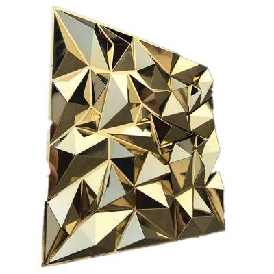 Diamond Metallic Silver Gold PVC 3D Wall Panel for decoration fire-resistance 3d Pvc Wall Panel