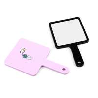 High Quality Abs Case Small Square Makeup Mirror with handle