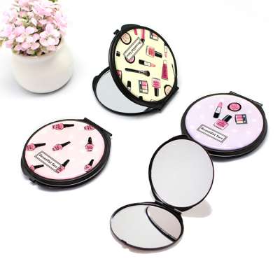 Portable Pocket 2 Times Magnification Mirror Double Side folding  Makeup Mirror