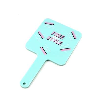 Promotion Plastic Single Sided Square Shape Pocket Mirror Makeup Mirror With Handle