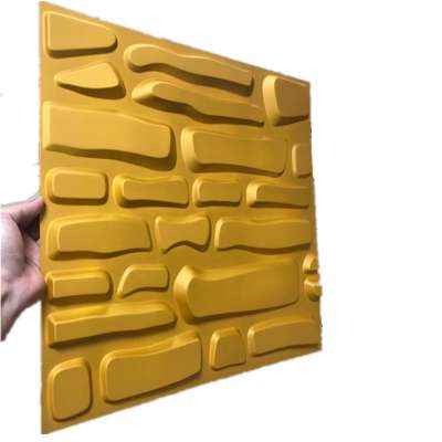 Stone shaped gold color 3D PVC panel for hotel wall decoration night club wall decoration